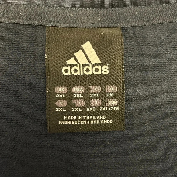 Y2K Adidas 3-Stripe Performance Track Jacket Full Zip Athletic Size 2XL - Picture 6 of 9